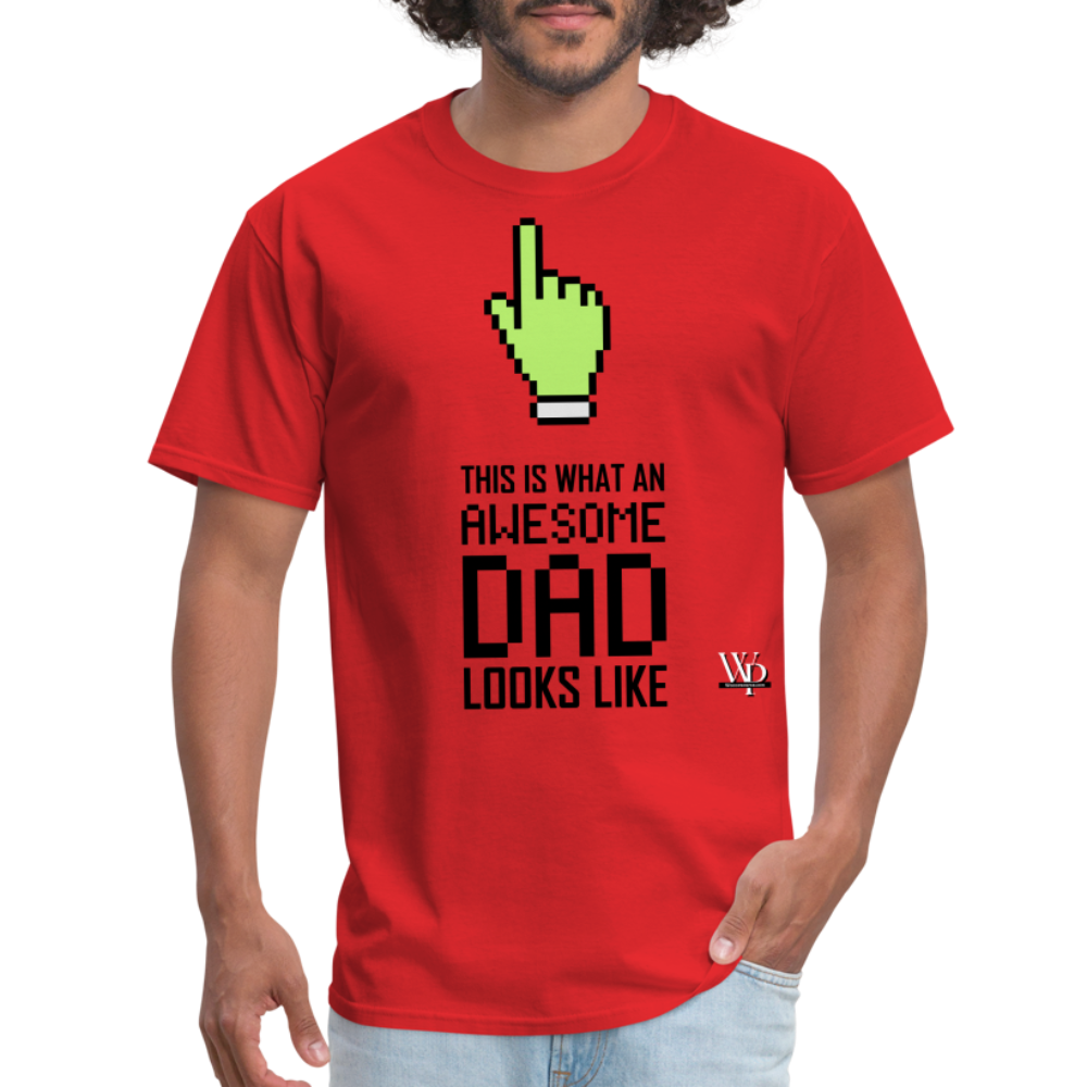Awesome Dad Looks Like T-shirt - red