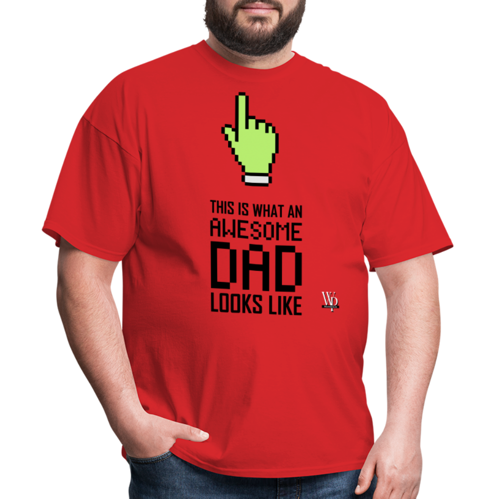 Awesome Dad Looks Like T-shirt - red