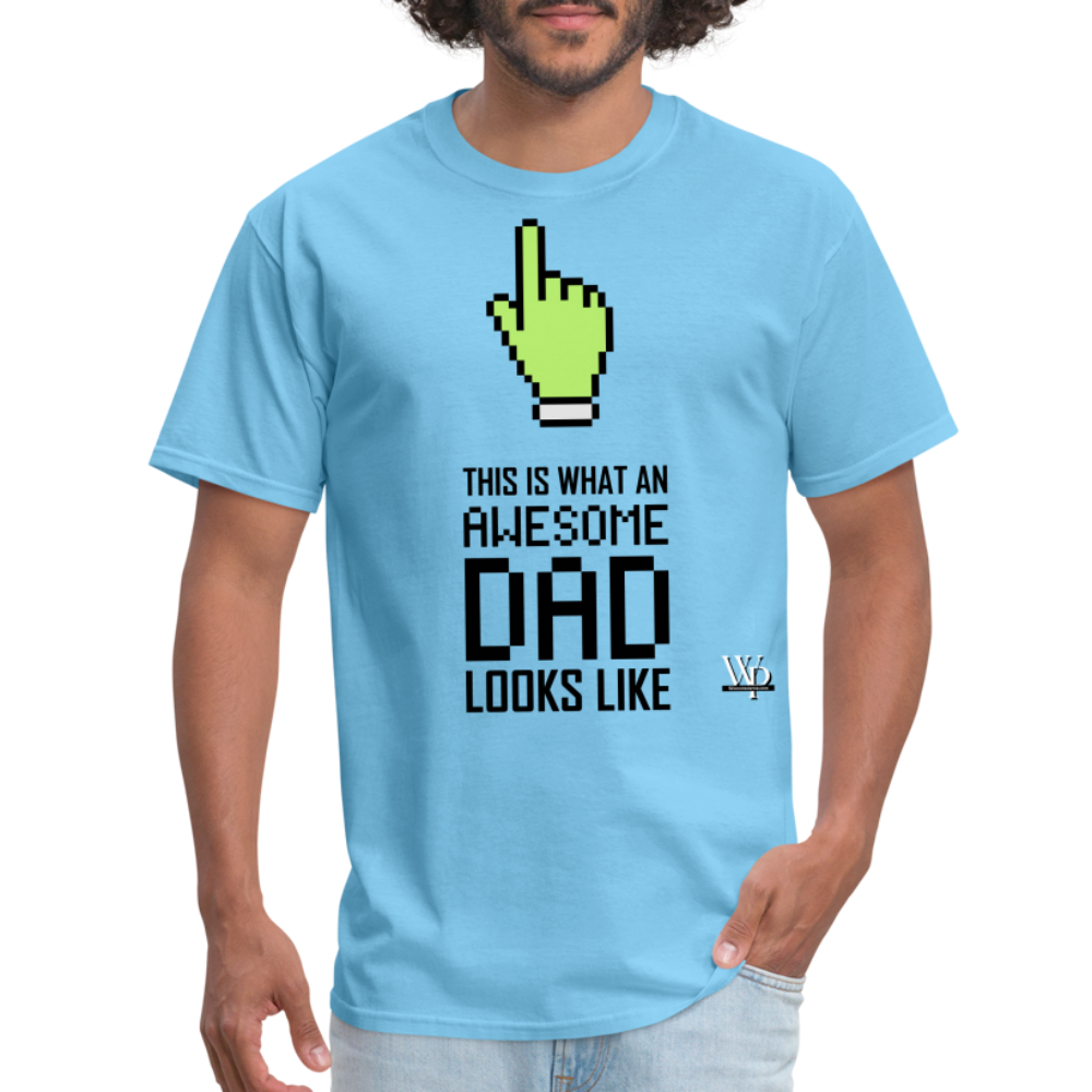Awesome Dad Looks Like T-shirt - aquatic blue