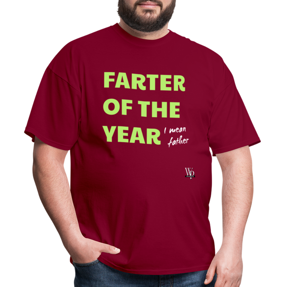 Farter Of The Year, I Mean Father T-shirt - burgundy