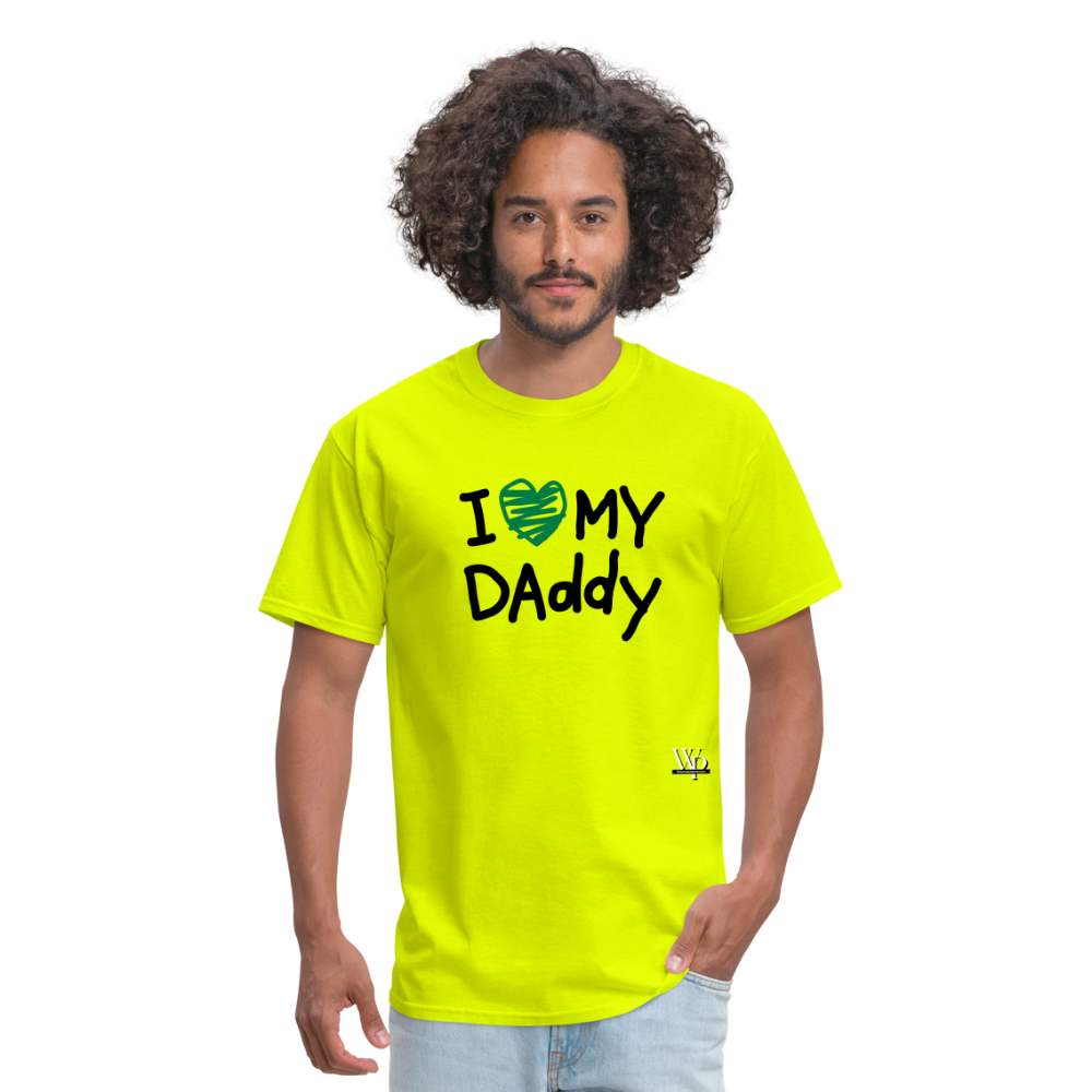 I Love My Daddy T-shirt - safety green