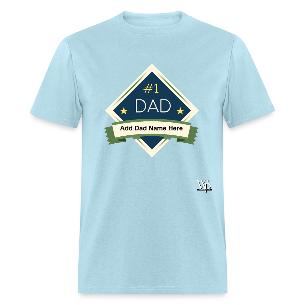 #1 Dad T-shirt - powder blue