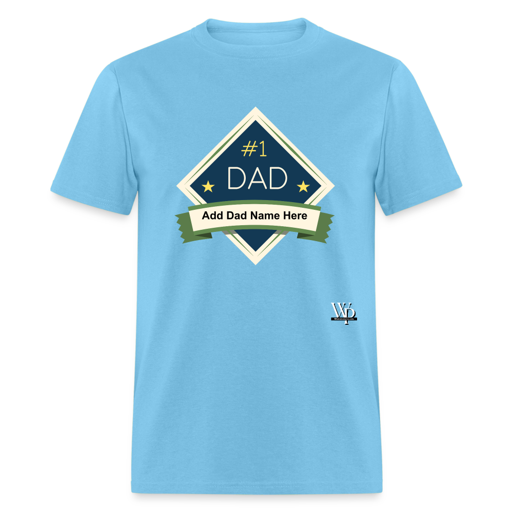 #1 Dad T-shirt - aquatic blue
