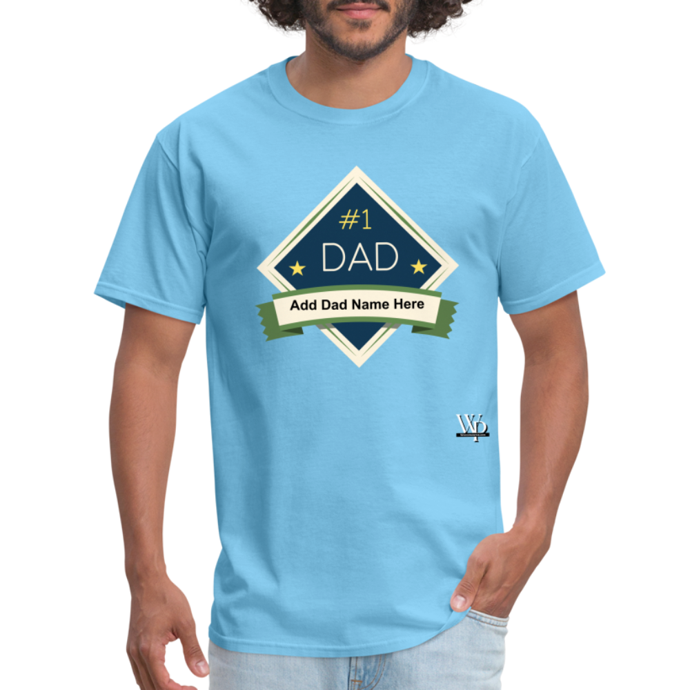 #1 Dad T-shirt - aquatic blue