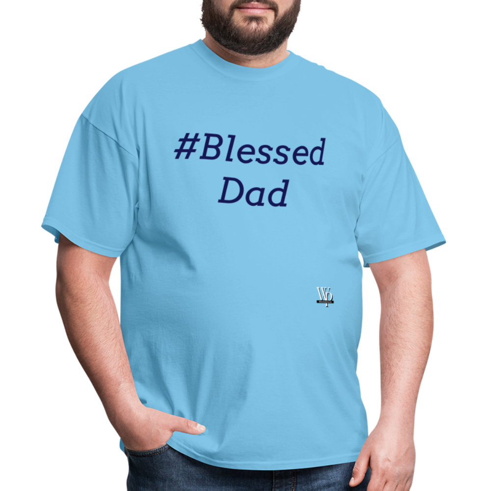 #Blessed Dad T-shirt - aquatic blue