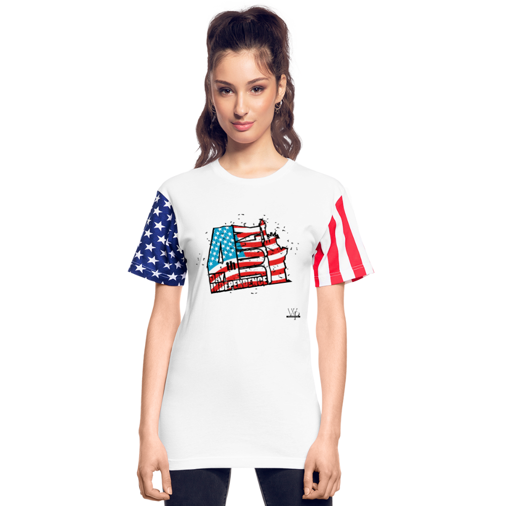 Independence Day Stars & Stripes Unisex T-Shirt - white