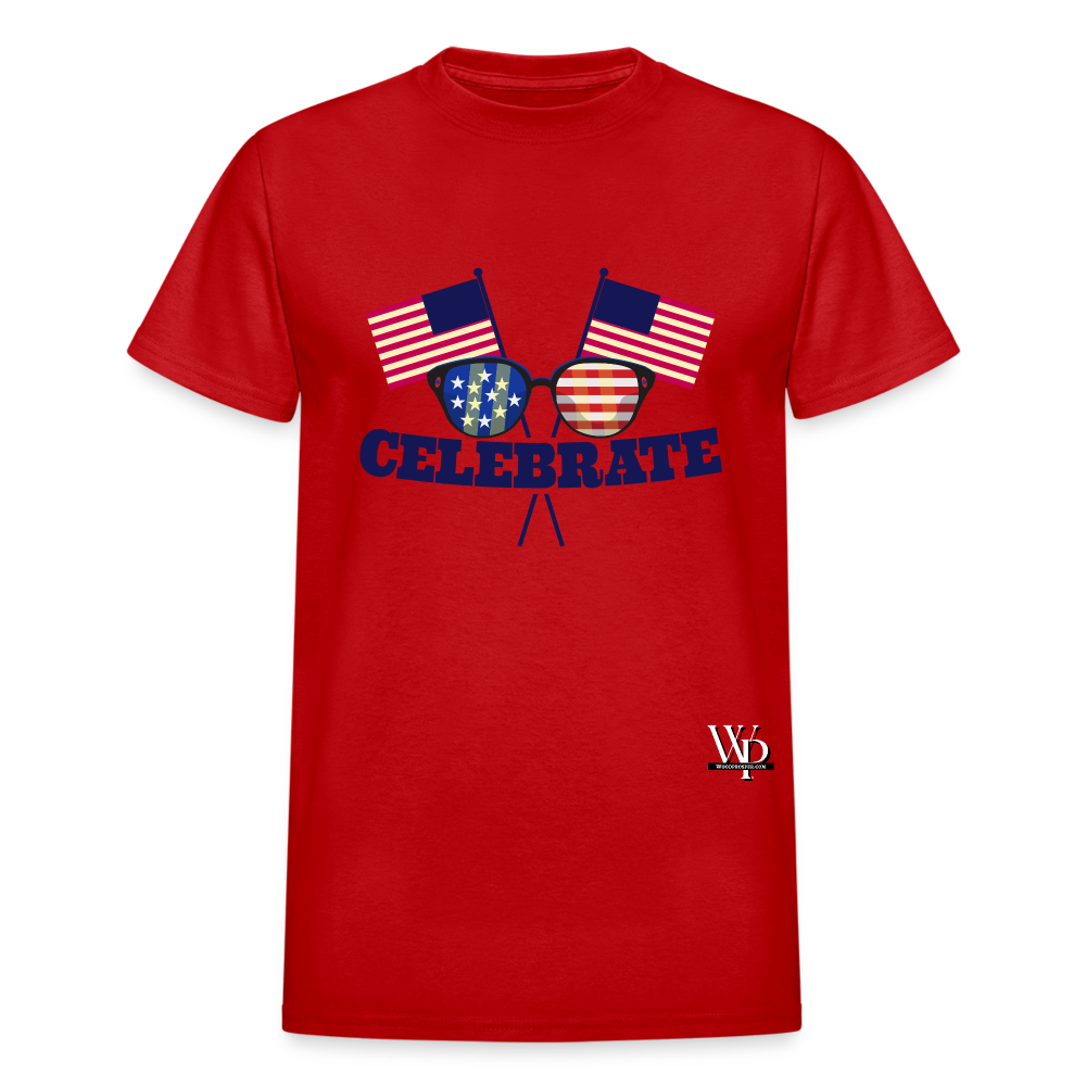 Celebrate 4th of July Unisex Tshirt - red