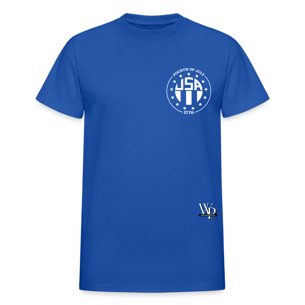 USA 4th of July Unisex Tshirt (White Logo) - royal blue