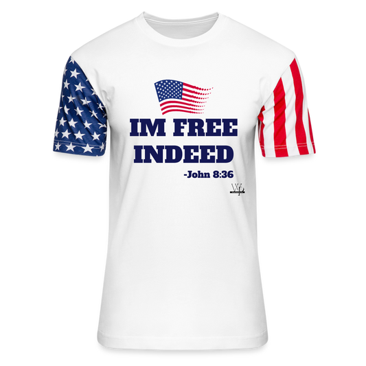 IM FREE INDEED Stars & Stripes T-Shirt | LAT Code Five™ 3976 - white