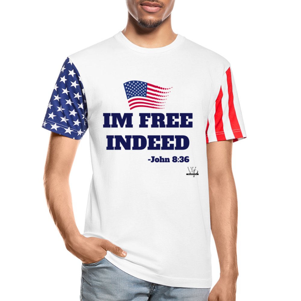 IM FREE INDEED Stars & Stripes T-Shirt | LAT Code Five™ 3976 - white