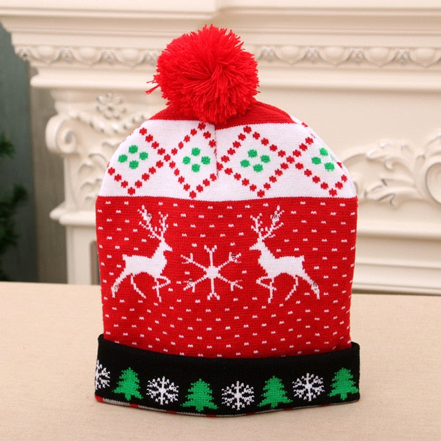 Knitted LED Christmas Beanie Party Cap