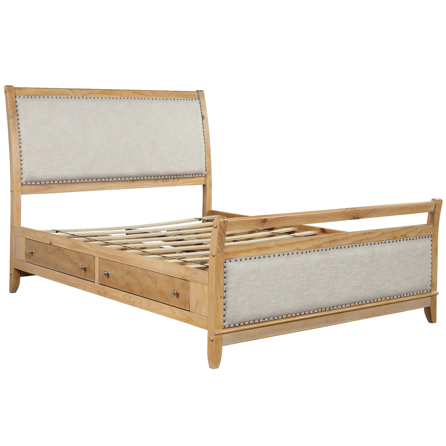 Hazel Upholstered and Wood Storage Queen Bed with 4 drawers