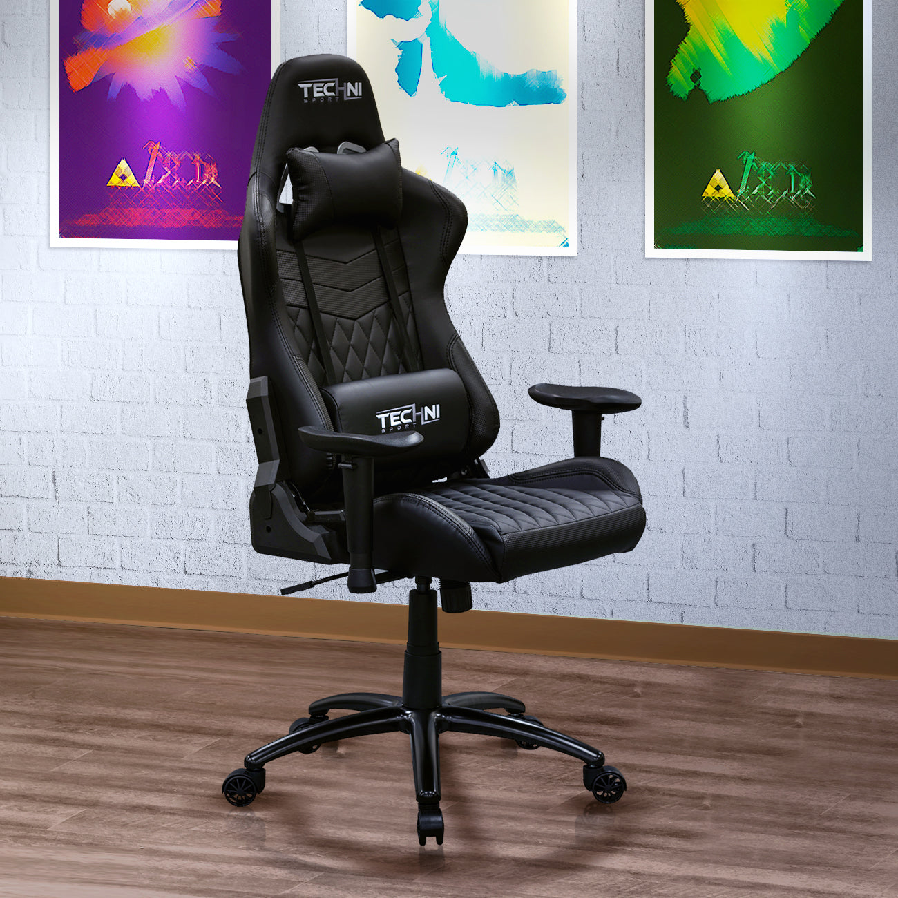 Techni Sport TS-5100 Ergonomic High Back Racer Style PC Gaming Chair, Black