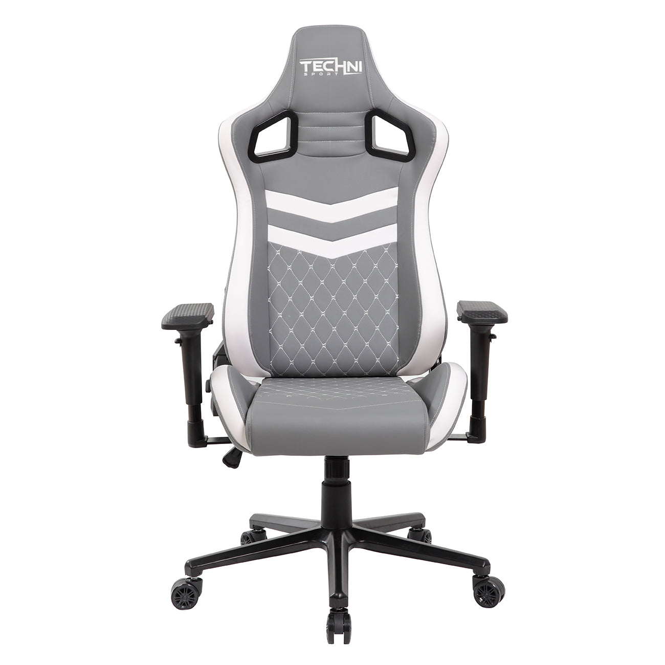 Techni Sport TS-83 Ergonomic High Back Racer Style PC Gaming Chair, Grey/White