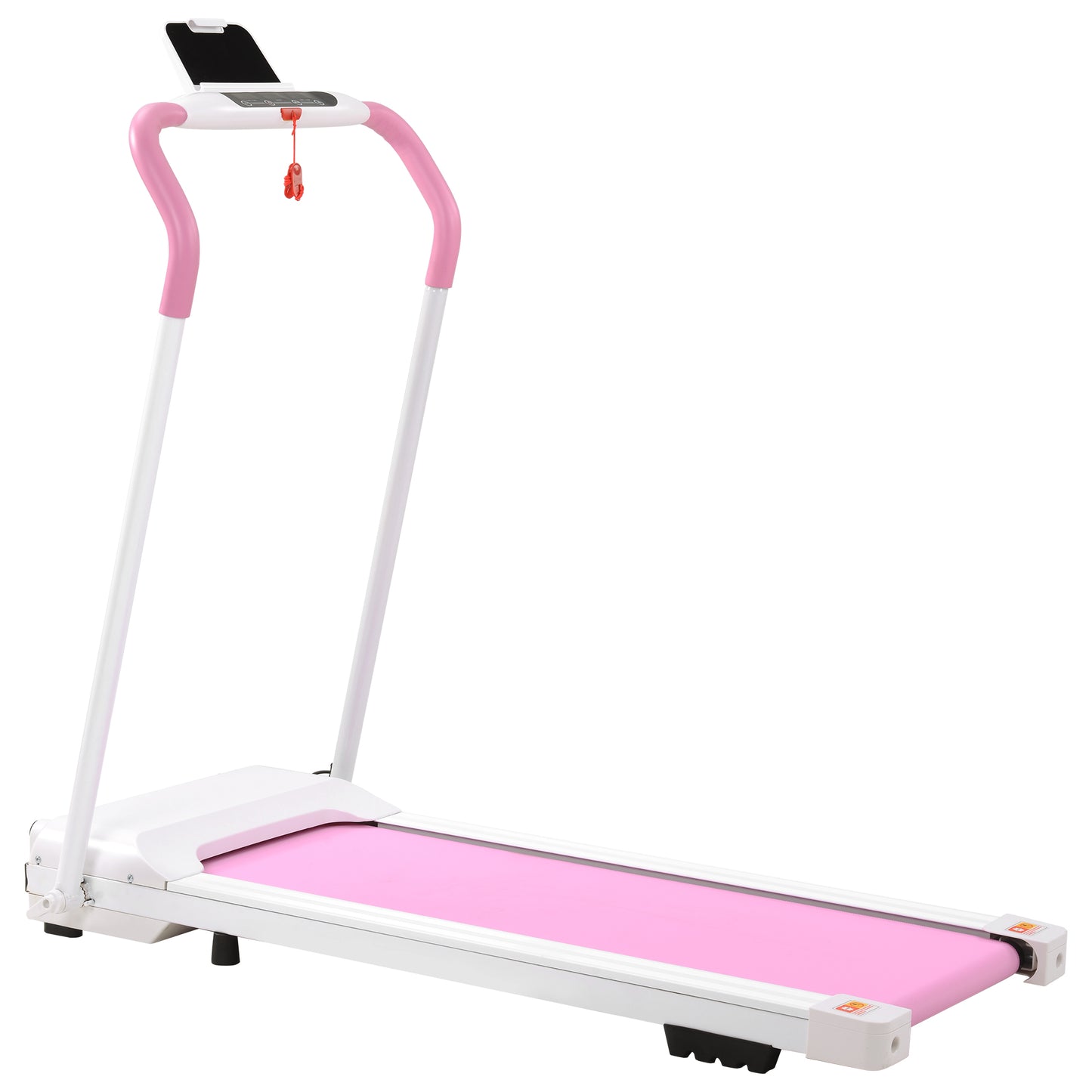 FYC Treadmill Folding Treadmill for Home Portable Electric Motorized Treadmill Running Exercise Machine Compact Treadmill for Home Gym Fitness Workout Walking, No tallation Required, WhitePink