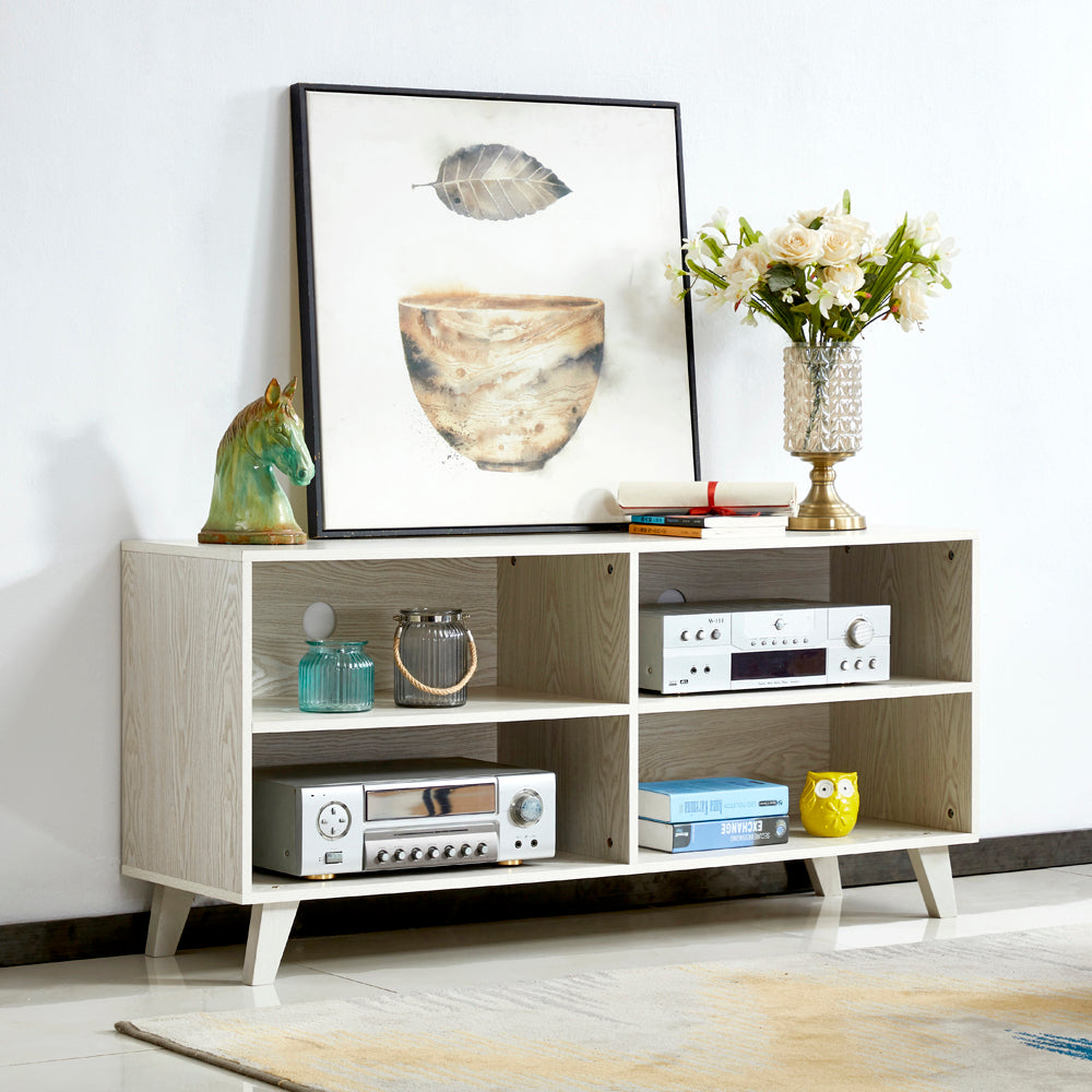 52& Wood TV Stand Console - white