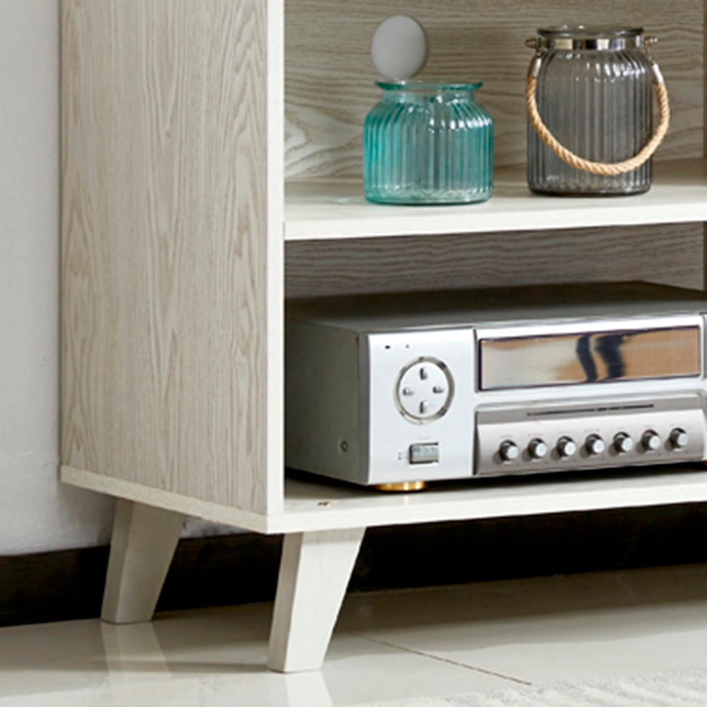 52& Wood TV Stand Console - white