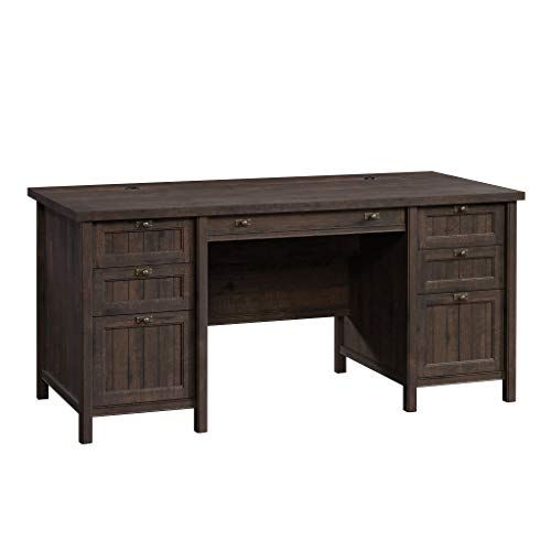 Executive Desk, L: 65.12" x W: 29.53" x H: 30.0", Coffee Oak