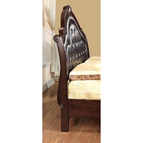 Furniture of America Lauretta English Style Brown Cherry Platform Bed-Queen