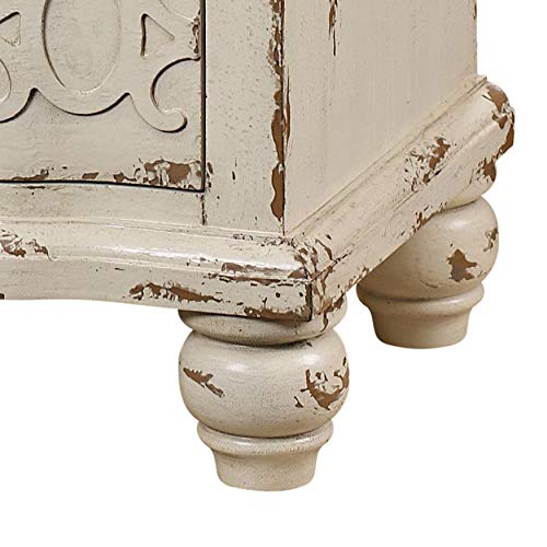 3 Drawer Accent Storage Chest in Weathered Cream Color