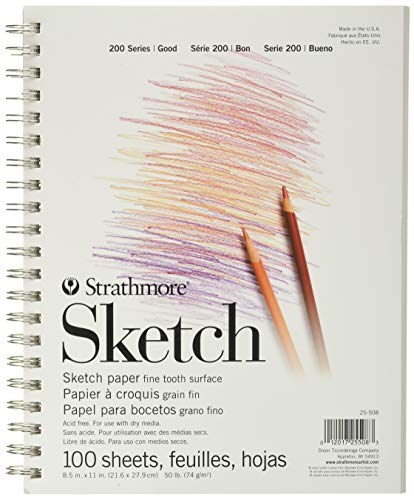 Strathmore (25-508 STR-025-508 100 Sheet Sketch Pad, 8.875 by 11", 8.5"x11"
