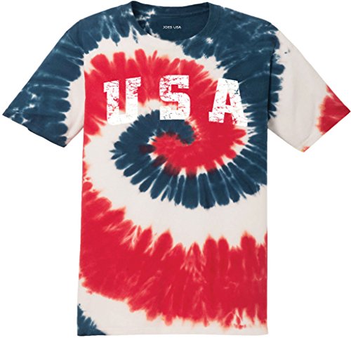 USA Tie Dye Logo Heavyweight Cotton T-Shirt-USA
