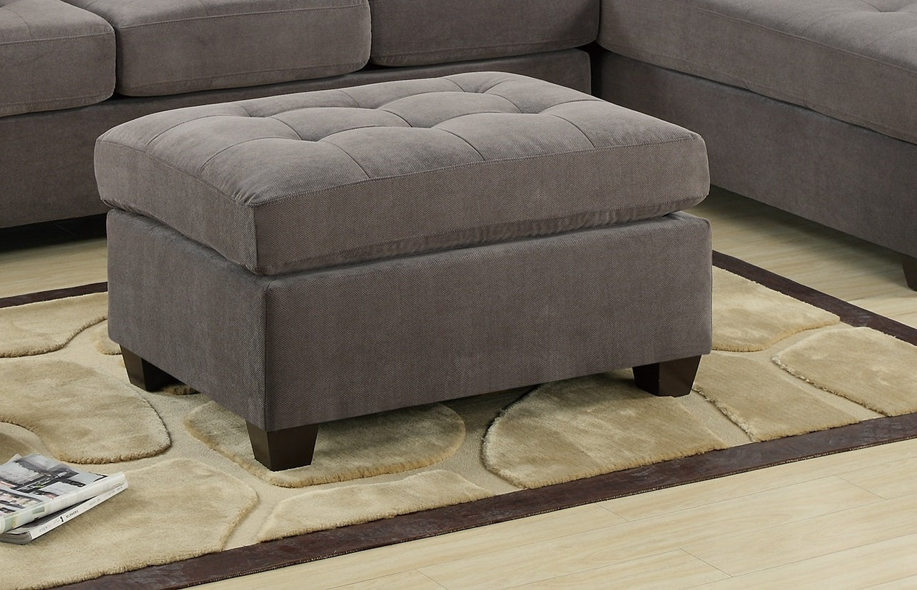 Cocktail Ottoman Waffle Suede Fabric Charcoal Color W Tufted Seats Ottomans Hardwoods