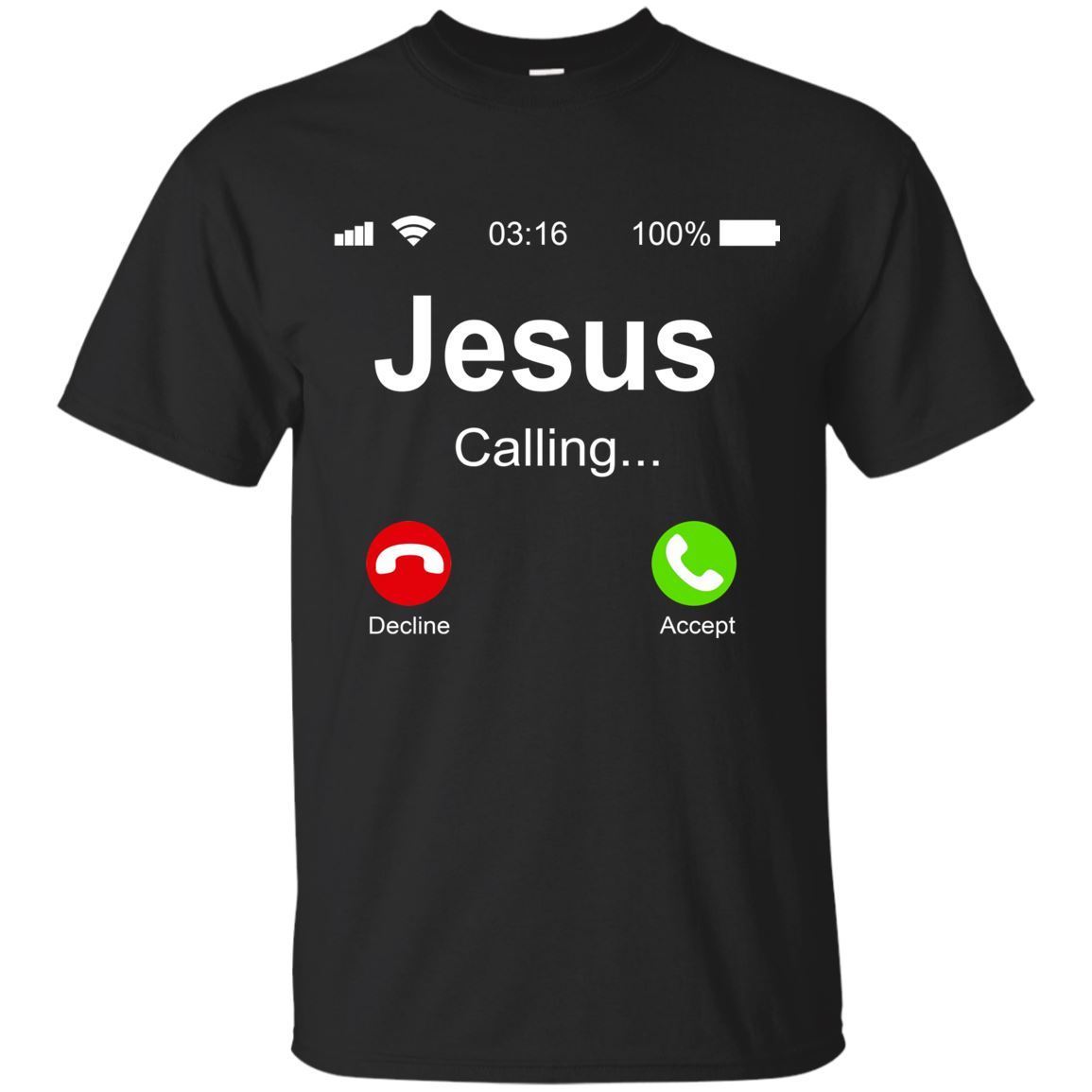 Jesus is Calling Christian T-shirt - Unique Funny T-shirt for Men  Cool Casual pride t shirt men Unisex New Fashion tshirt