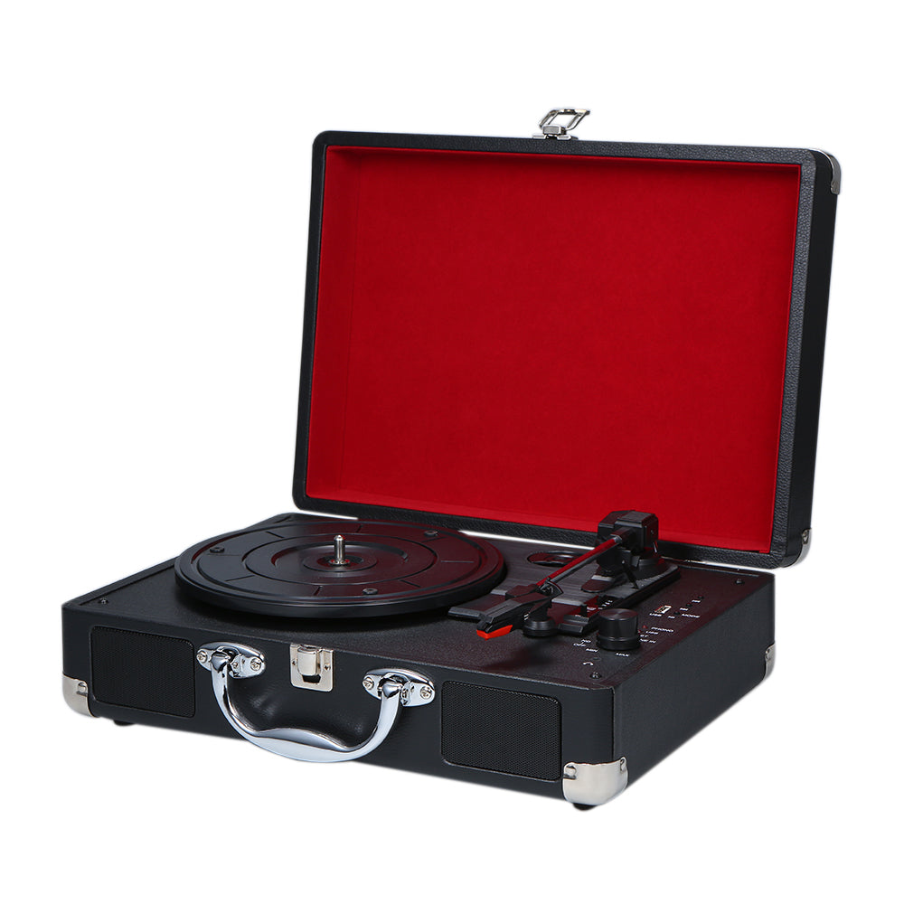 Portable Turntable Player with Speakers Vintage Bluetooth Phonograph USB Interface Turntables Record Player Stereo Sound