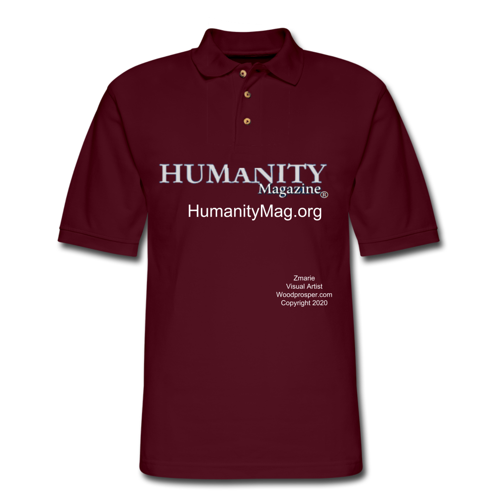 Humanity Project Men's Pique Polo Shirt - burgundy