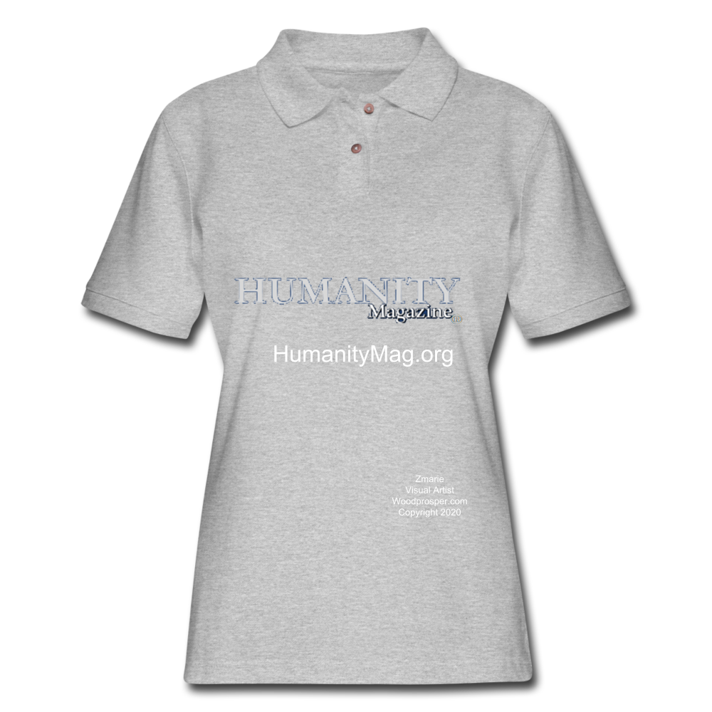 Humanity Project Women's Pique Polo Shirt - heather gray