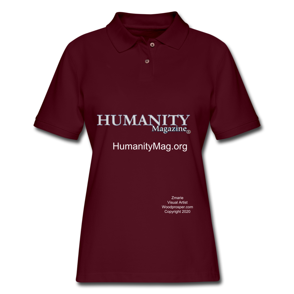 Humanity Project Women's Pique Polo Shirt - burgundy