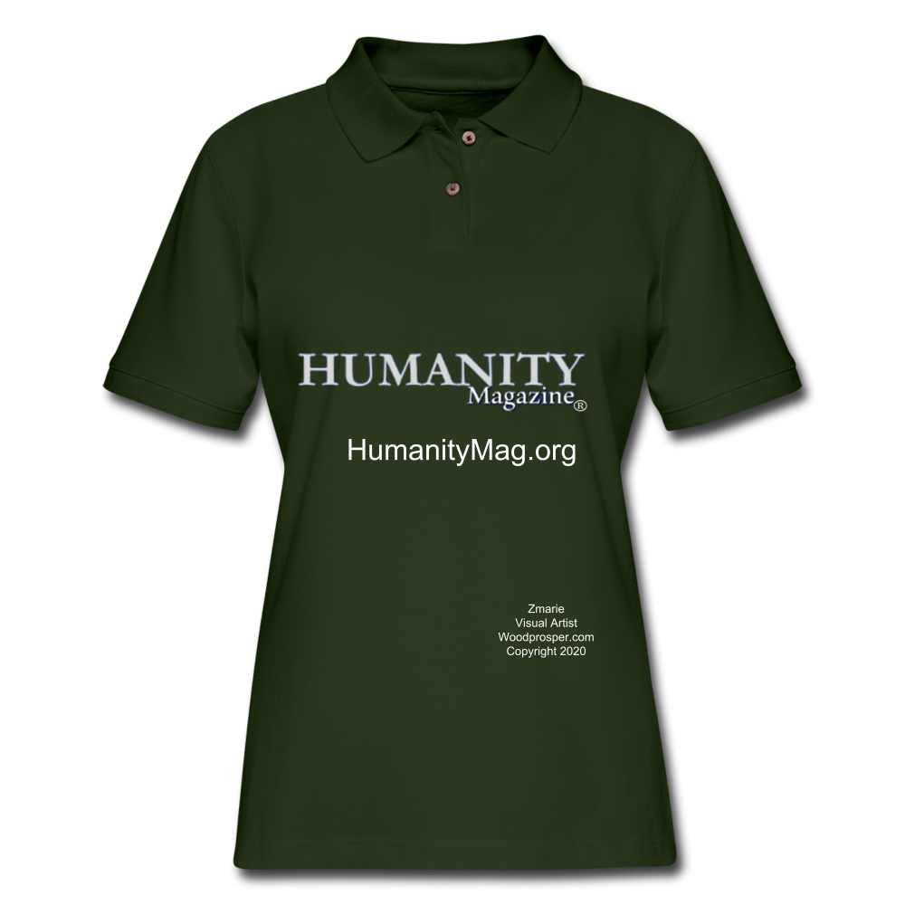 Humanity Project Women's Pique Polo Shirt - forest green
