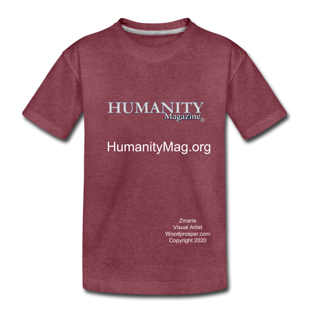 Unisex Humanity Project Kids' Premium T-Shirt - heather burgundy