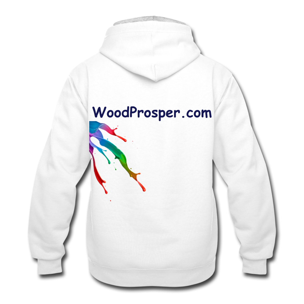 Wood Prosper Contrast Hoodie - white/gray
