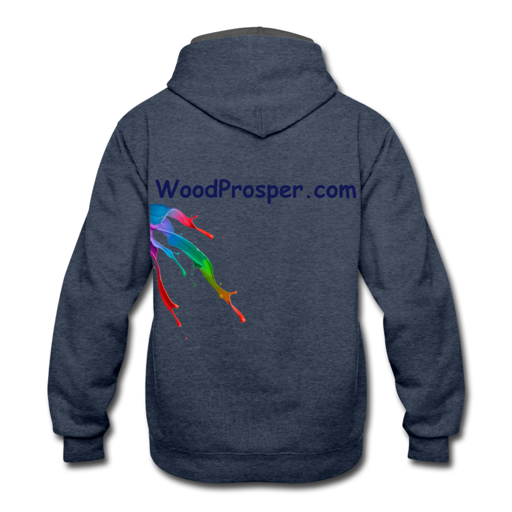 Wood Prosper Contrast Hoodie - indigo heather/asphalt