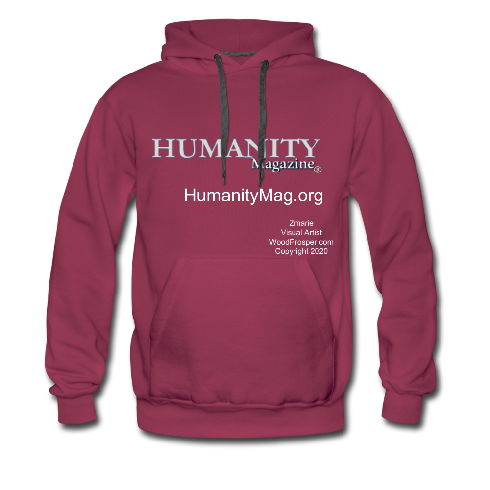 Humanity Magazine Men’s Premium Hoodie - burgundy