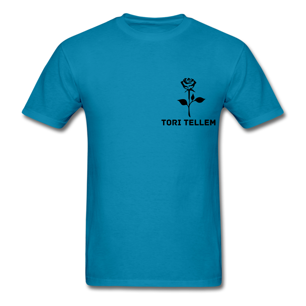 Tori Tellem Rose Unisex Tshirt - turquoise