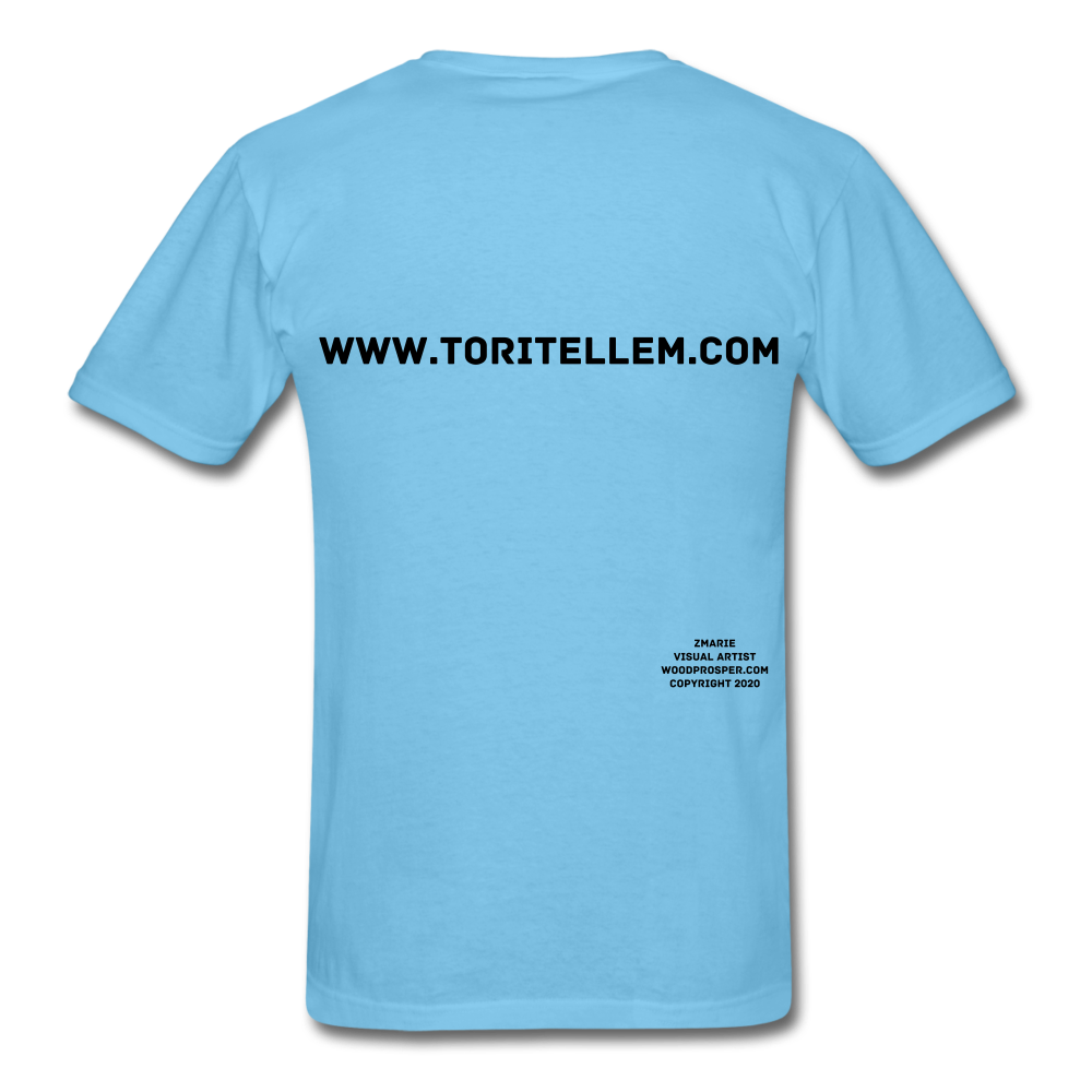 Tori Tellem Rose Unisex Tshirt - aquatic blue