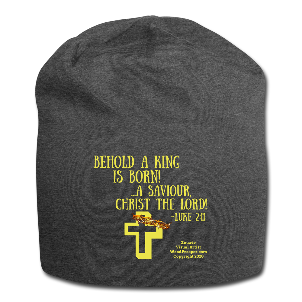A King Is Born Jersey Beanie - charcoal gray