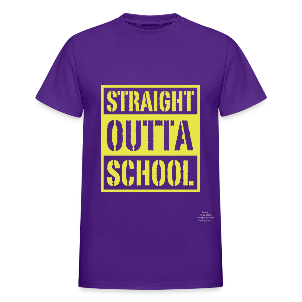 Straight Outta School Adult T-Shirt - purple