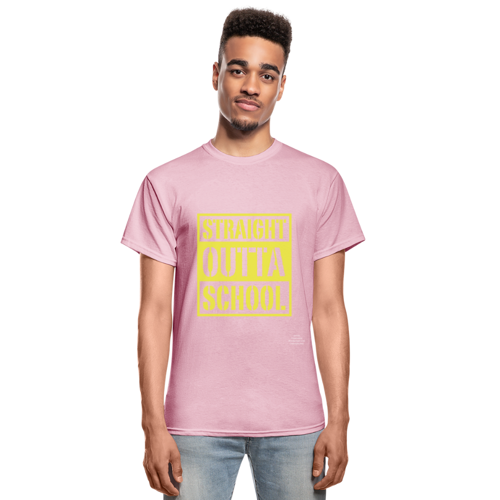 Straight Outta School Adult T-Shirt - light pink