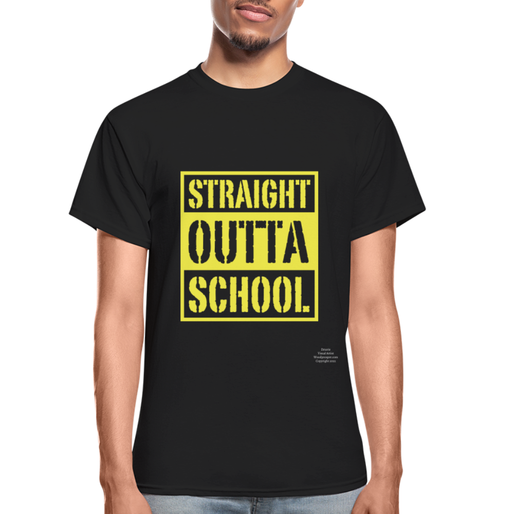 Straight Outta School Adult T-Shirt - black