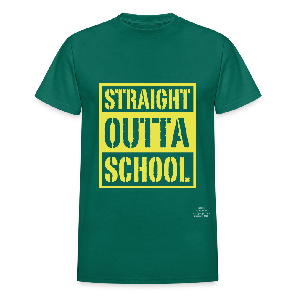 Straight Outta School Adult T-Shirt - petrol