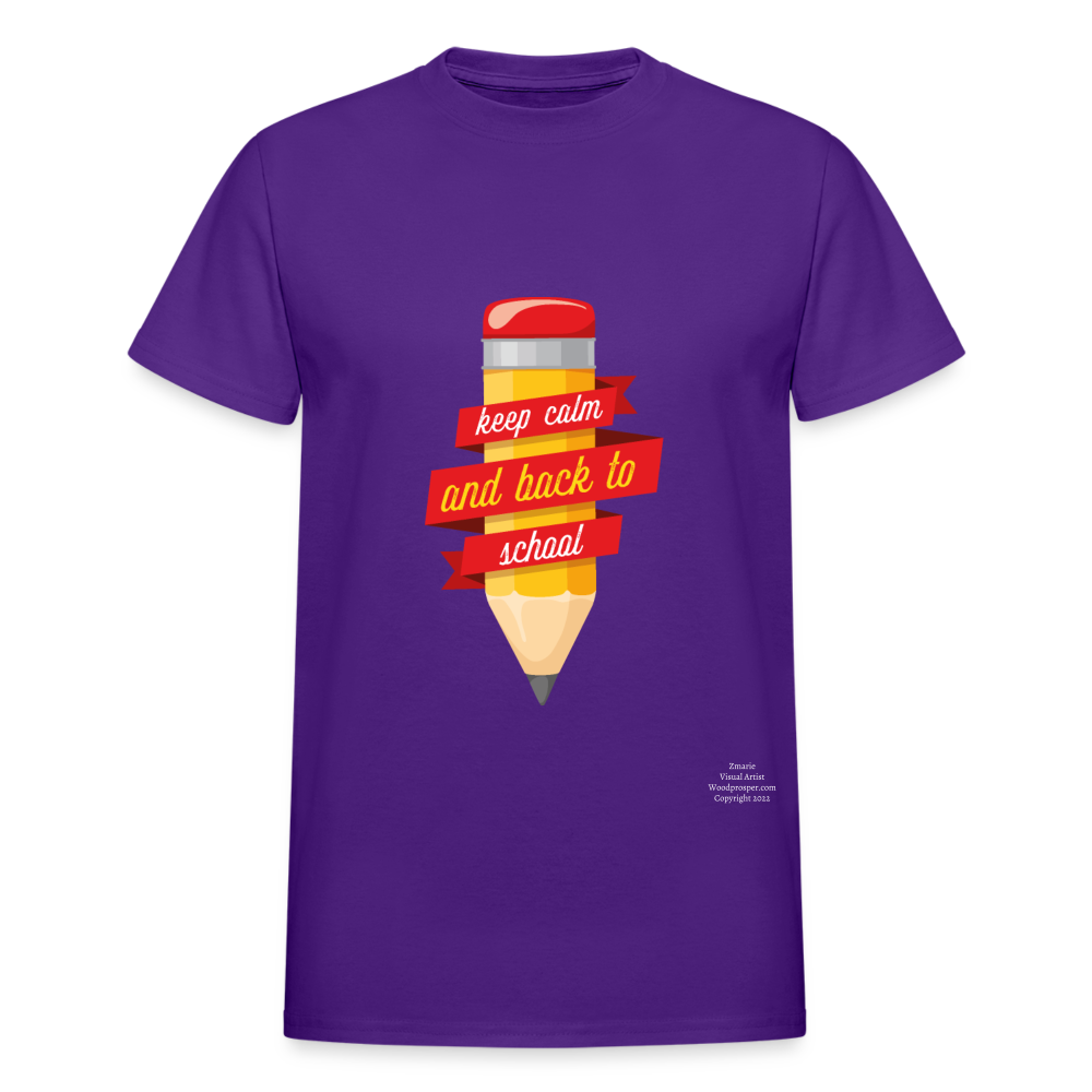 Keep Calm & Back To School Adult T-Shirt - purple