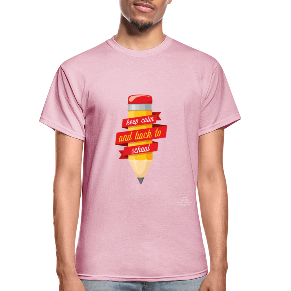 Keep Calm & Back To School Adult T-Shirt - light pink
