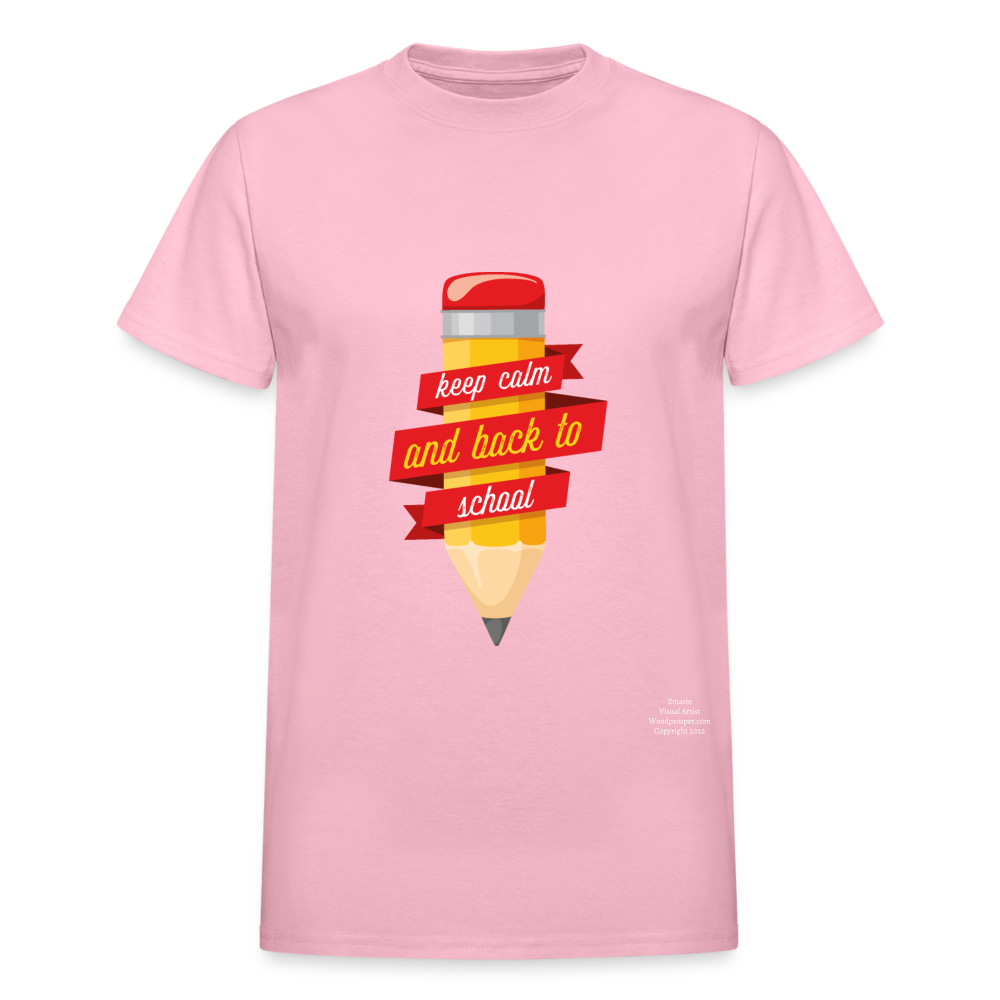 Keep Calm & Back To School Adult T-Shirt - light pink