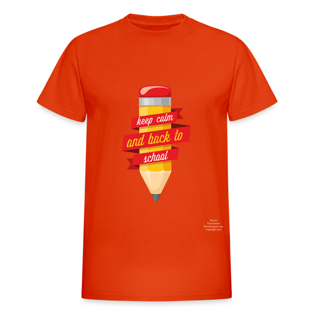 Keep Calm & Back To School Adult T-Shirt - orange