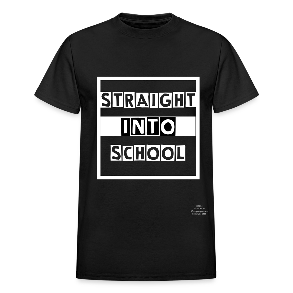 Straight Into School Adult T-Shirt - black
