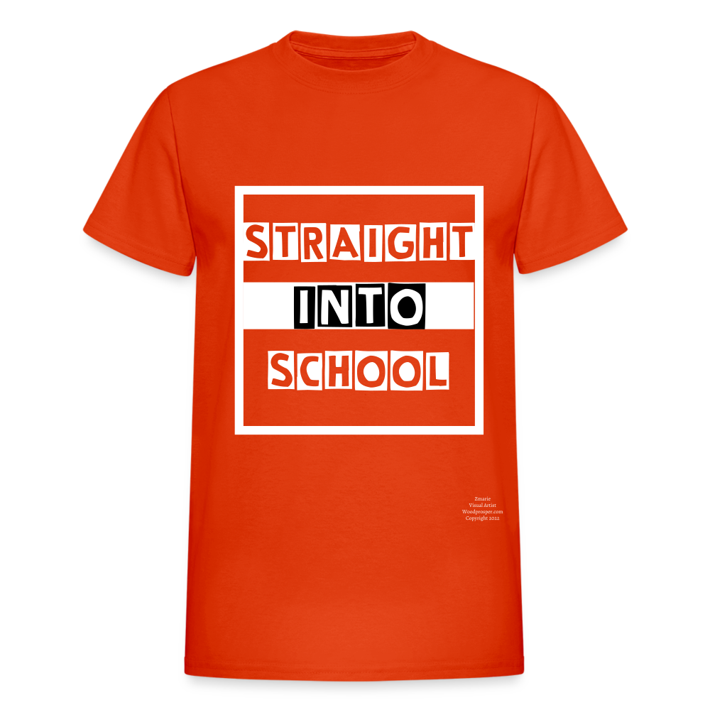 Straight Into School Adult T-Shirt - orange
